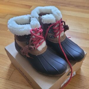 Sperry Brown and Black Kids Snow Boots